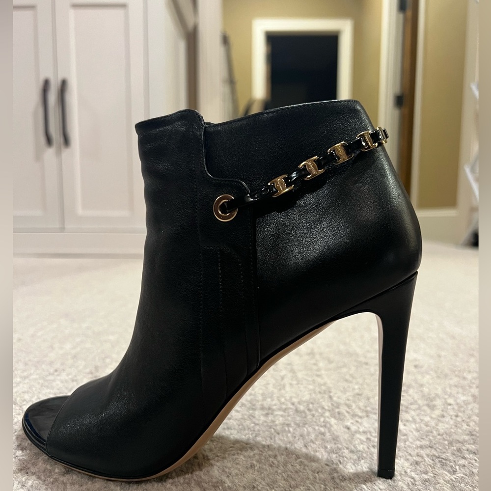Ferragamo Open Toe Bootie With Back Chain Detail. - image 1